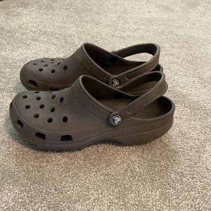 Brown Crocs Women’s size 11, Men’s size 9